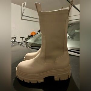 H&M beige combat boots.As new.Never worn